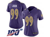 #99 Limited Matt Judon Purple Football Women's Jersey Baltimore Ravens Rush Vapor Untouchable 100th Season