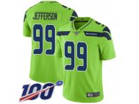 #99 Limited Quinton Jefferson Green Football Men's Jersey Seattle Seahawks Rush Vapor Untouchable 100th Season