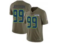 #99 Limited Quinton Jefferson Olive Football Men's Jersey Seattle Seahawks 2017 Salute to Service