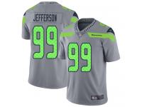 #99 Limited Quinton Jefferson Silver Football Men's Jersey Seattle Seahawks Inverted Legend