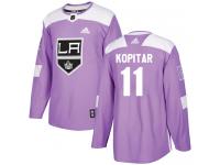 Adidas NHL Men's Anze Kopitar Purple Authentic Jersey - #11 Los Angeles Kings Fights Cancer Practice