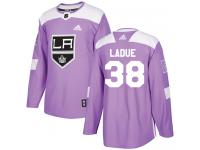 Adidas NHL Men's Paul LaDue Purple Authentic Jersey - #38 Los Angeles Kings Fights Cancer Practice