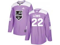 Adidas NHL Men's Trevor Lewis Purple Authentic Jersey - #22 Los Angeles Kings Fights Cancer Practice