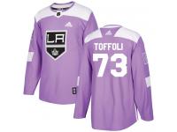 Adidas NHL Men's Tyler Toffoli Purple Authentic Jersey - #73 Los Angeles Kings Fights Cancer Practice