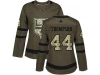 Adidas NHL Women's Nate Thompson Green Authentic Jersey - #44 Los Angeles Kings Salute to Service
