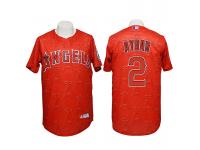 Angels #2 Erick Aybar Authentic 3D Fashion Red Jersey