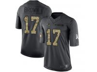 Antonio Brown Men's Limited Black Jersey Football New England Patriots 2016 Salute to Service #17