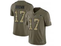 Antonio Brown Men's Limited Olive Camo Jersey Football New England Patriots 2017 Salute to Service #17