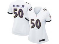Baltimore Ravens Albert McClellan Women's Road Jersey - White Nike NFL #50 Game