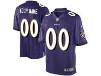 Baltimore Ravens Customized Youth Home Jersey - Purple Nike NFL Limited