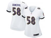 Baltimore Ravens Elvis Dumervil Women's Road Jersey - White Nike NFL #58 Game