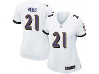 Baltimore Ravens Lardarius Webb Women's Road Jersey - White Nike NFL #21 Game