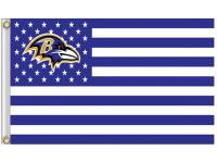 Baltimore Ravens NFL American Flag 16in x 24in