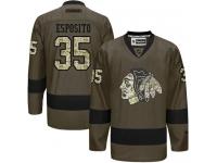 Blackhawks #35 Tony Esposito Green Salute to Service Stitched NHL Jersey