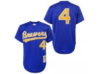 Blue 1991 Throwback Paul Molitor Men #4 Mitchell And Ness MLB Milwaukee Brewers Jersey