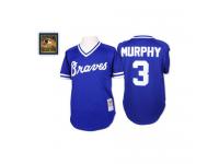 Blue Throwback Dale Murphy Men #3 Mitchell And Ness MLB Atlanta Braves Jersey