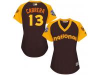 Brown Authentic Asdrubal Cabrera Women's Jersey #13 2016 All-Star National League BP Cool Base MLB New York Mets Majestic