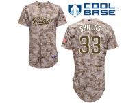 Camo James Shields Men #33 Majestic MLB San Diego Padres Cool Base Alternate Jersey