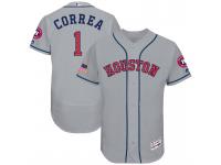 Carlos Correa #1 Houston Astros 2017 Stars & Stripes Independence Day Gray Flex Base Jersey - Men