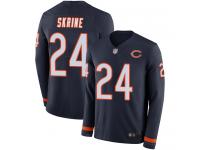 Chicago Bears Buster Skrine Men's Limited Navy Blue Jersey - #24 Football Therma Long Sleeve