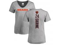 Chicago Bears Buster Skrine Women's Ash - #24 Football T-Shirt Backer V-Neck