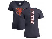 Chicago Bears Buster Skrine Women's Navy Blue - #24 Football T-Shirt Backer