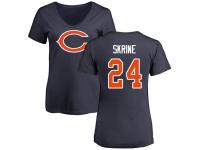 Chicago Bears Buster Skrine Women's Navy Blue - #24 Football T-Shirt Name & Number Logo