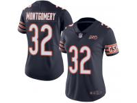 Chicago Bears David Montgomery Women's Limited Navy Blue Jersey - #32 Football 100th Season Home
