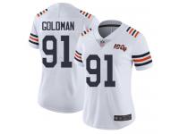Chicago Bears Eddie Goldman Women's Limited White Jersey - #91 Football 100th Season