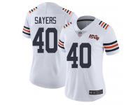 Chicago Bears Gale Sayers Women's Limited White Jersey - #40 Football 100th Season