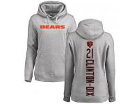 Chicago Bears Ha Ha Clinton-Dix Women's Ash - #21 Football Pullover Hoodie Backer