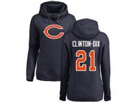 Chicago Bears Ha Ha Clinton-Dix Women's Navy Blue - #21 Football Pullover Hoodie Name & Number Logo