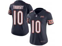 Chicago Bears Mitchell Trubisky Women's Limited Navy Blue Jersey - #10 Football 100th Season Home