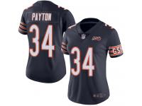 Chicago Bears Walter Payton Women's Limited Navy Blue Jersey - #34 Football 100th Season Home