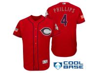 Cincinnati Reds #4 Brandon Phillips Red Stars & Stripes 2016 Independence Day Cool Base Jersey