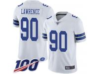 Cowboys #90 Demarcus Lawrence White Men's Stitched Football 100th Season Vapor Limited Jersey