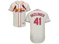 Cream Jeremy Hazelbaker Men #41 Majestic MLB St. Louis Cardinals Flexbase Collection Jersey