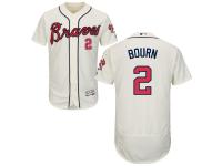 Cream Michael Bourn Men #2 Majestic MLB Atlanta Braves Flexbase Collection Jersey