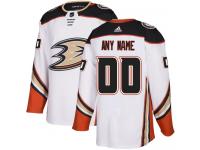 Customized Youth Adidas Anaheim Ducks White Away Authentic NHL Jersey