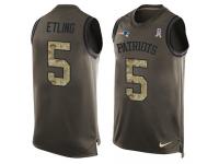 Danny Etling Men's Limited Green Jersey Nike NFL New England Patriots Salute to Service Tank Top #5