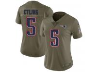 Danny Etling Women's Limited Olive Jersey Nike NFL New England Patriots 2017 Salute to Service #5