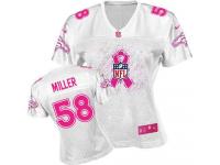 Denver Broncos Von Miller Women's Jersey - White Breast Cancer Awareness Nike NFL #58 Game