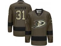 Ducks #31 Frederik Andersen Green Salute to Service Stitched NHL Jersey