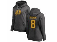 Football Women's Washington Redskins #8 Case Keenum Ash One Color Pullover Hoodie