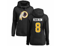 Football Women's Washington Redskins #8 Case Keenum Black Name & Number Logo Pullover Hoodie