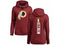 Football Women's Washington Redskins #8 Case Keenum Maroon Backer Pullover Hoodie