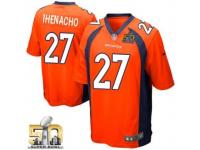 Game Duke Ihenacho Men Jersey - Denver Broncos #27 Home Orange Super Bowl 50 Bound Nike NFL