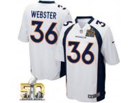 Game Kayvon Webster Men Jersey - Denver Broncos #36 Road White Super Bowl 50 Bound Nike NFL