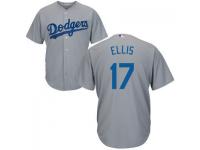 Gray A.J. Ellis Authentic Player Men #17 Majestic MLB Los Angeles Dodgers 2016 New Cool Base Jersey
