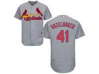 Gray Jeremy Hazelbaker Men #41 Majestic MLB St. Louis Cardinals Flexbase Collection Jersey